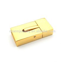 BX112 Großhandelsschmucksachen, die Goldfarben-Edelstahl-magnetische flache Verschluss für Lederarmband finden